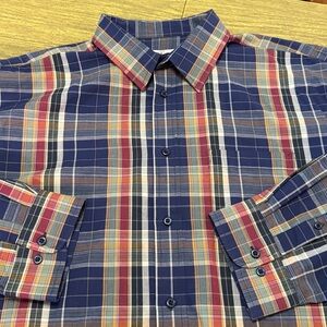 Real Work Wear Multicolor Plaid Long Sleeve Shirt Size XXL